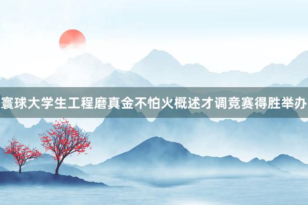 寰球大学生工程磨真金不怕火概述才调竞赛得胜举办
